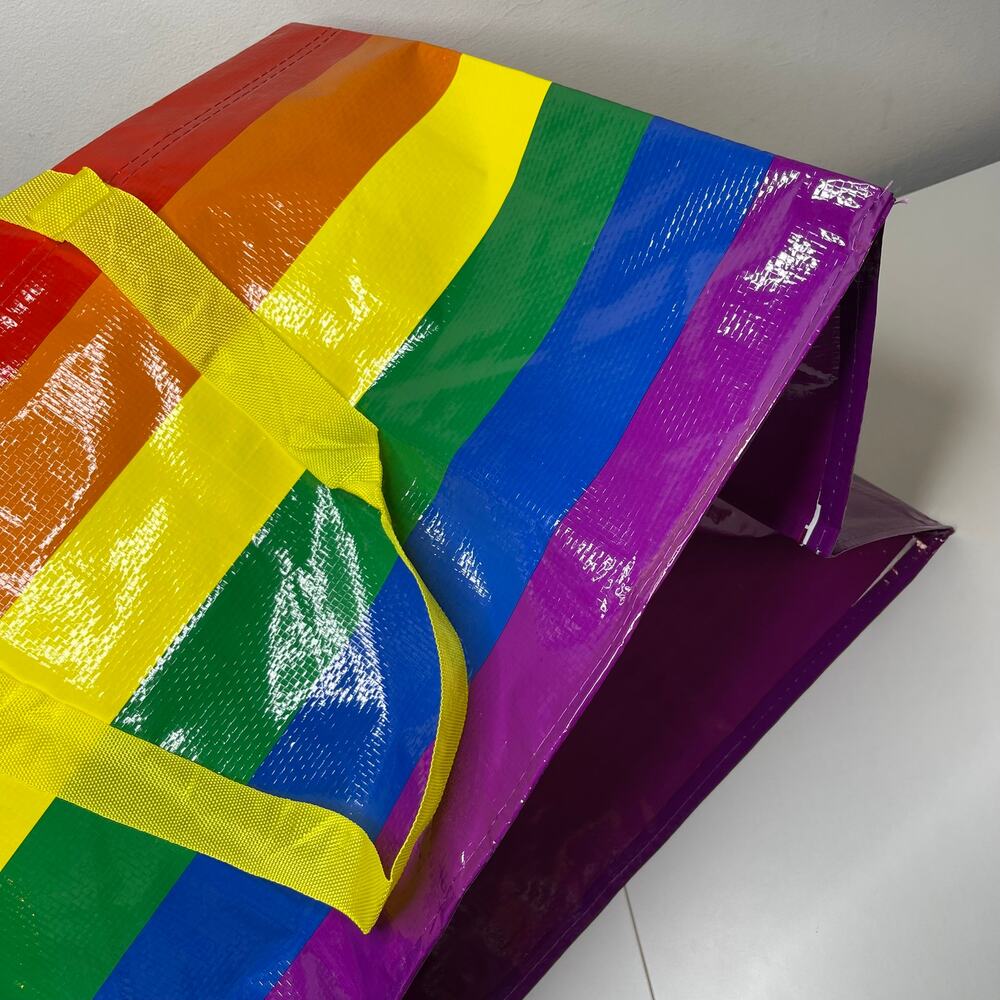 Set of 2 IKEA Storstomma Large Tote Bag Rainbow Reusable Storage Pride LGBTQ NWT - Picture 13 of 13